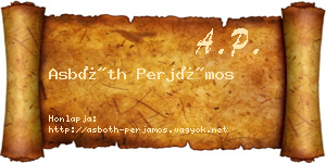 Asbóth Perjámos névjegykártya